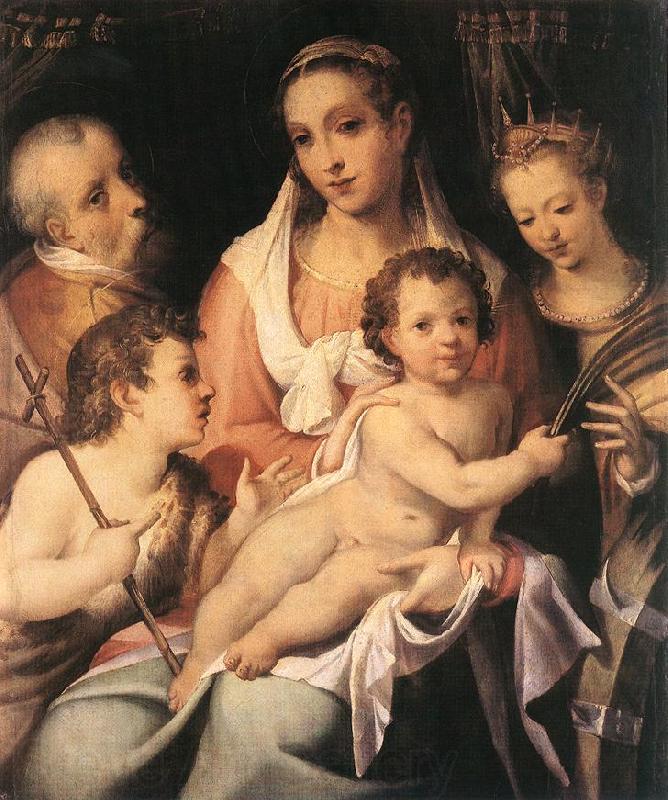PASSEROTTI, Bartolomeo Holy Family with the Infant St John the Baptist and St Catherine of Alexandria f Germany oil painting art